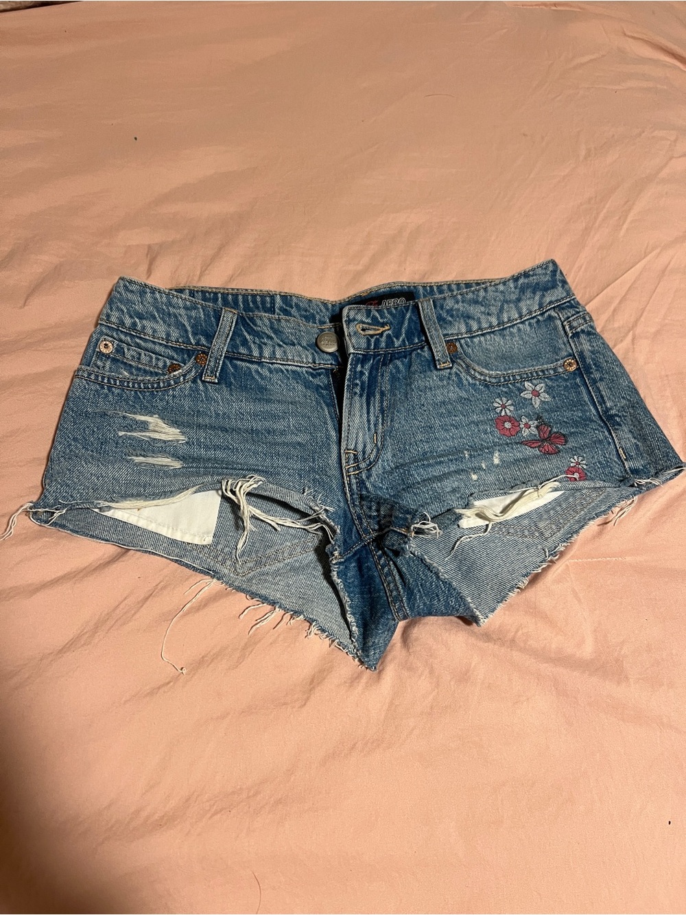 Vintage Aeropostale Coca Cola Denim low waisted short shorts with Floral Y2K